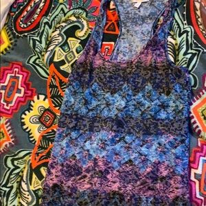 Blue, purple and black tank